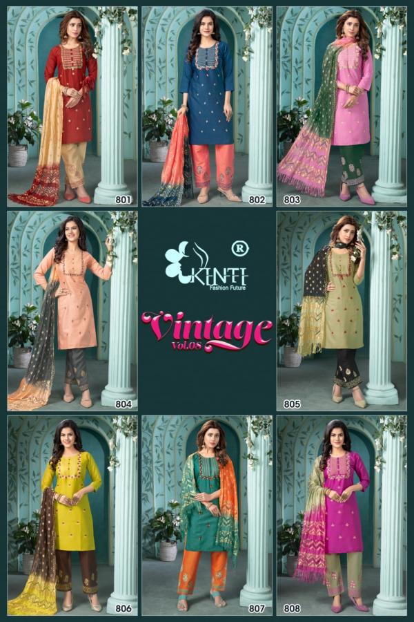 Kinti Vintage Vol 8 Rayon Ready Made Dress Collection